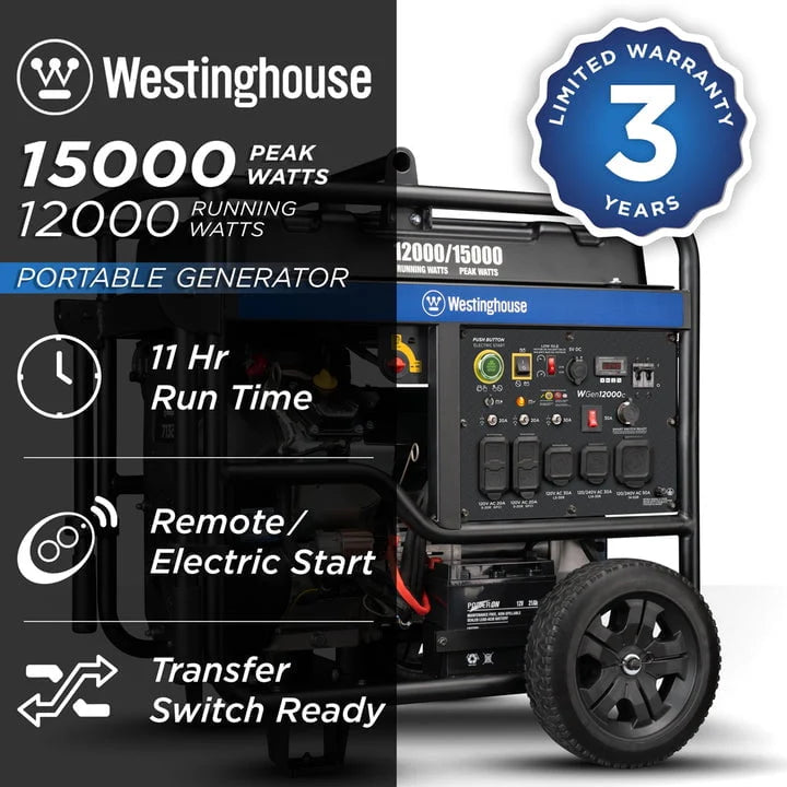Portable Gas Generator with Electric Start W69309