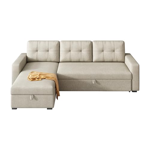 L Shaped Sleeper Sofa with Pull Out Bed and Storage A544723