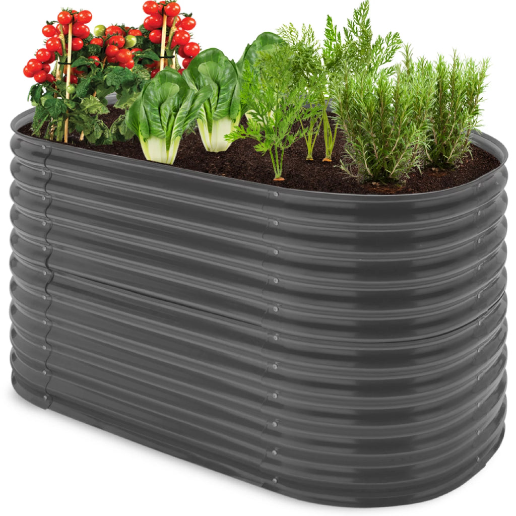 63in Oval Metal Raised Garden Bed E364