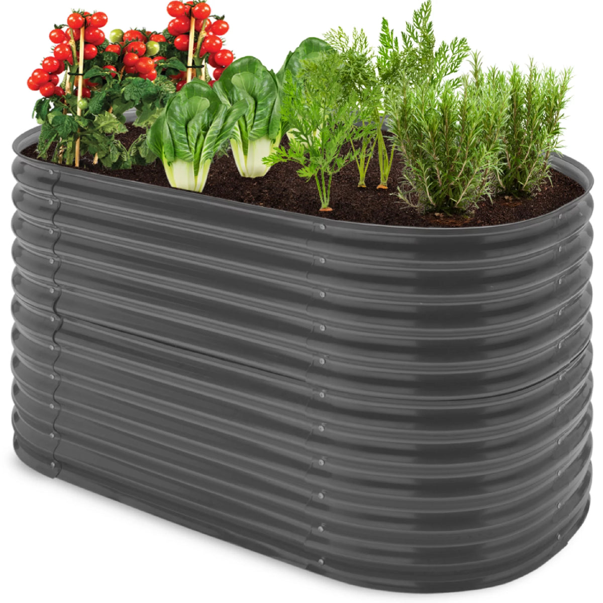 63in Oval Metal Raised Garden Bed E364