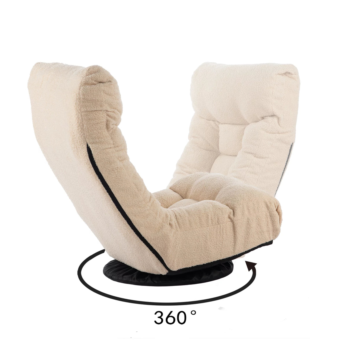 Beige Recliner Accent Chair with Ottoman S1915