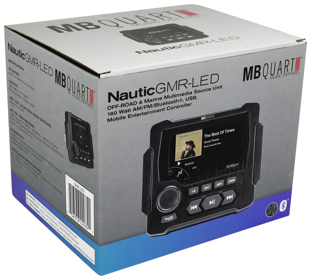 Marine Receiver with Bluetooth and 4 8" White LED Speakers B28816