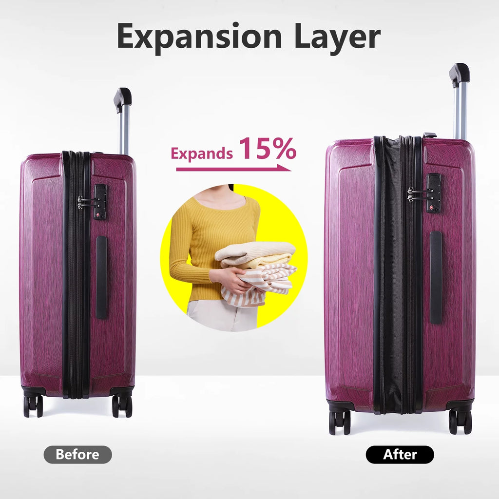 2 Piece ABS+PC Hardshell Luggage Set with Spinner Wheels Y6256