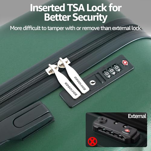20-Inch Black Hardside Carry-on Luggage with Spinner Wheels and TSA Lock X1449