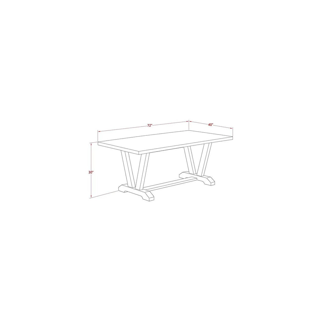 Kitchen Table with Linen White Top and Wooden Legs H288