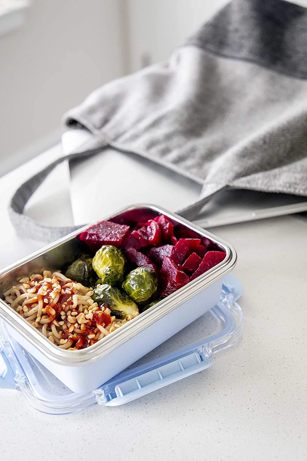 Stainless Steel Rectangle Food Storage Container with Leak-Proof Lids, 4 Cup F72676