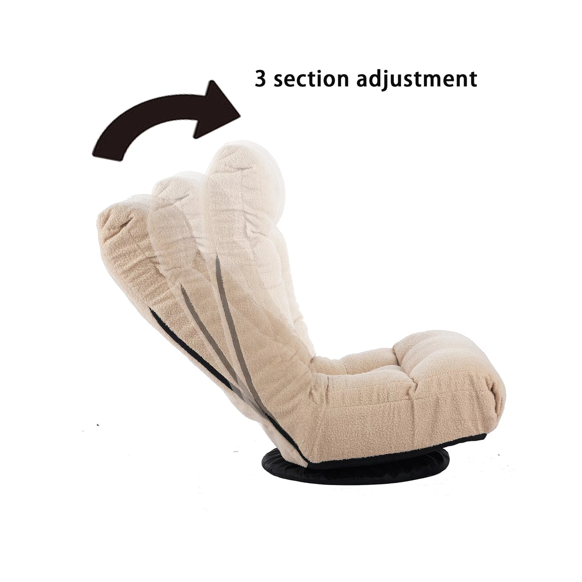 Beige Recliner Accent Chair with Ottoman S1915