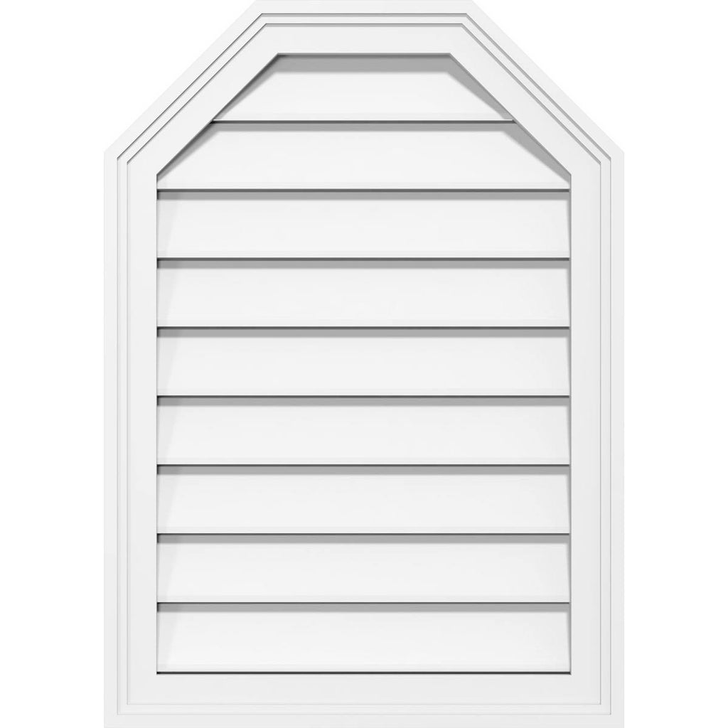 38x22W x 28x22H Octagonal Top Surface Mount PVC Gable Vent L8870