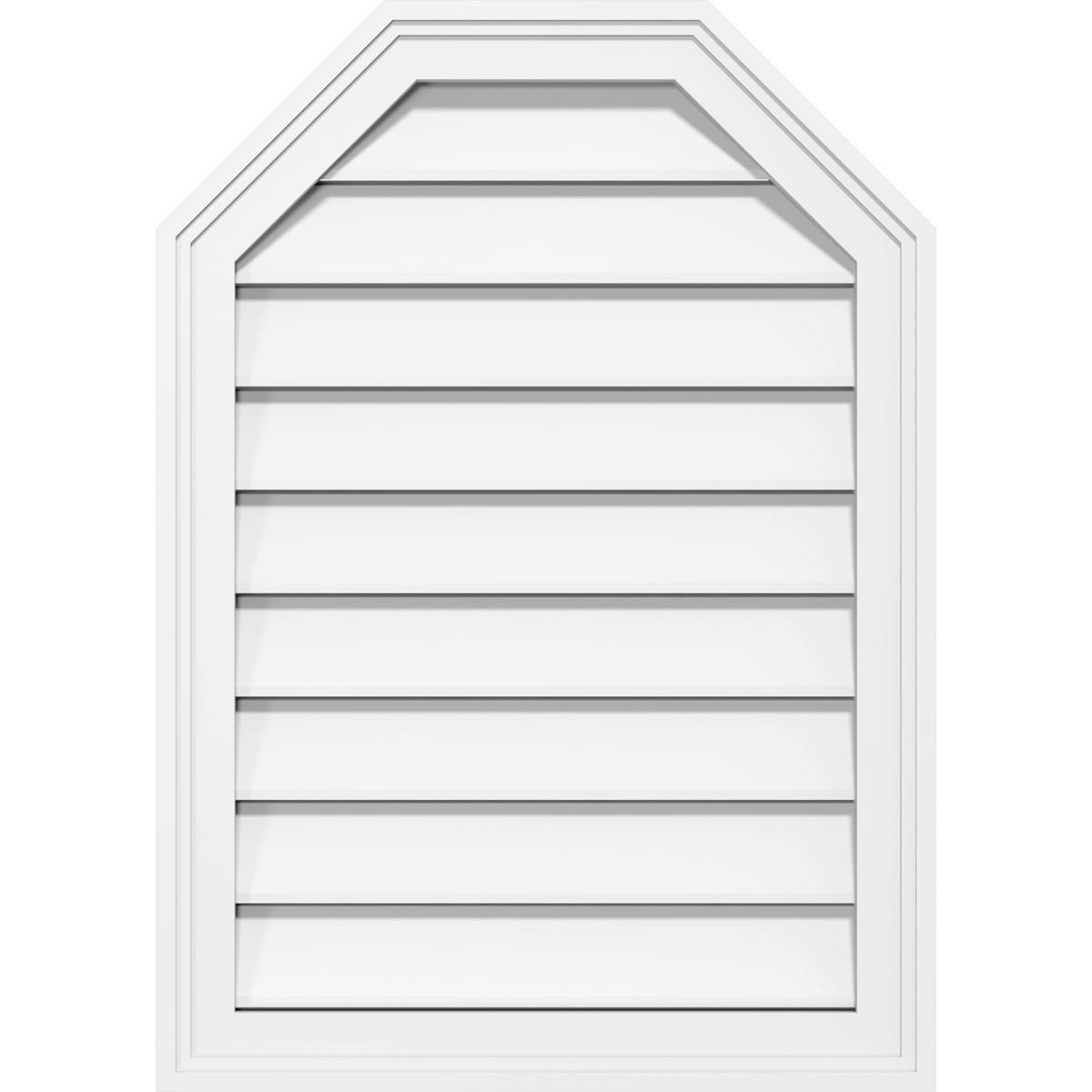 38x22W x 28x22H Octagonal Top Surface Mount PVC Gable Vent L8870