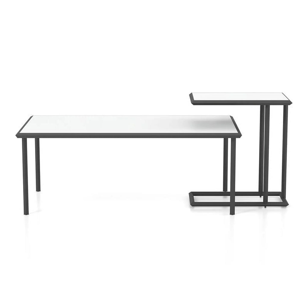 White 2-Piece Metal Coffee Table Set T1045
