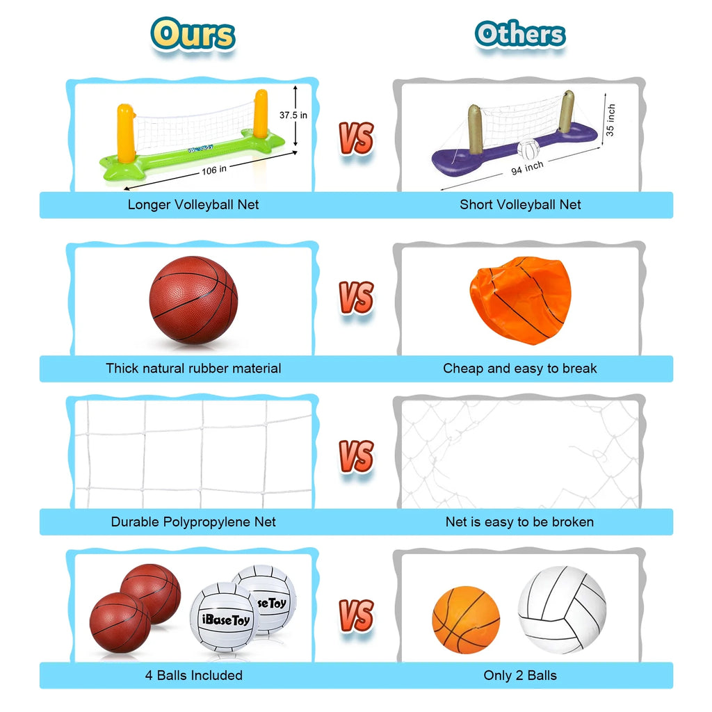 Floating Swimming Pool Toy Inflatables Volleyball Net Z969