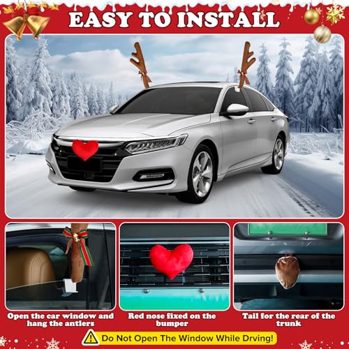 Reindeer Antlers for Cars Kit Nose and Tail S504