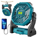 Battery Powered Portable Rechargeable Fan with LED Light & Hook X15552