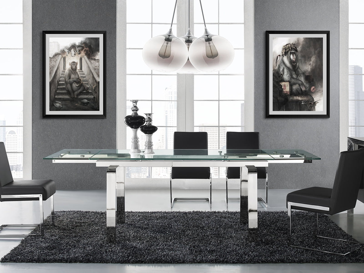 Modern Stainless Steel Extendable Dining Table K360096