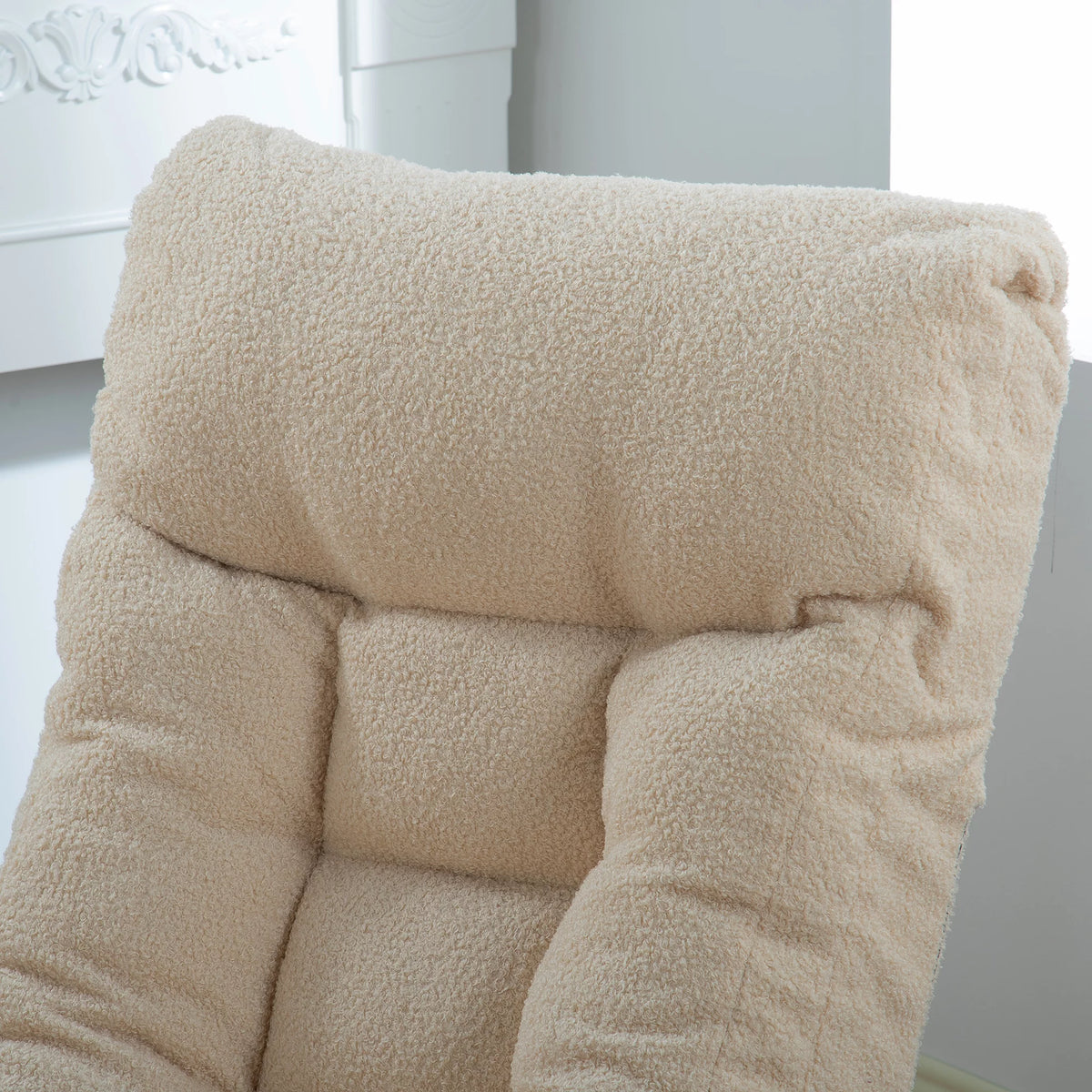 Beige Recliner Accent Chair with Ottoman S1915