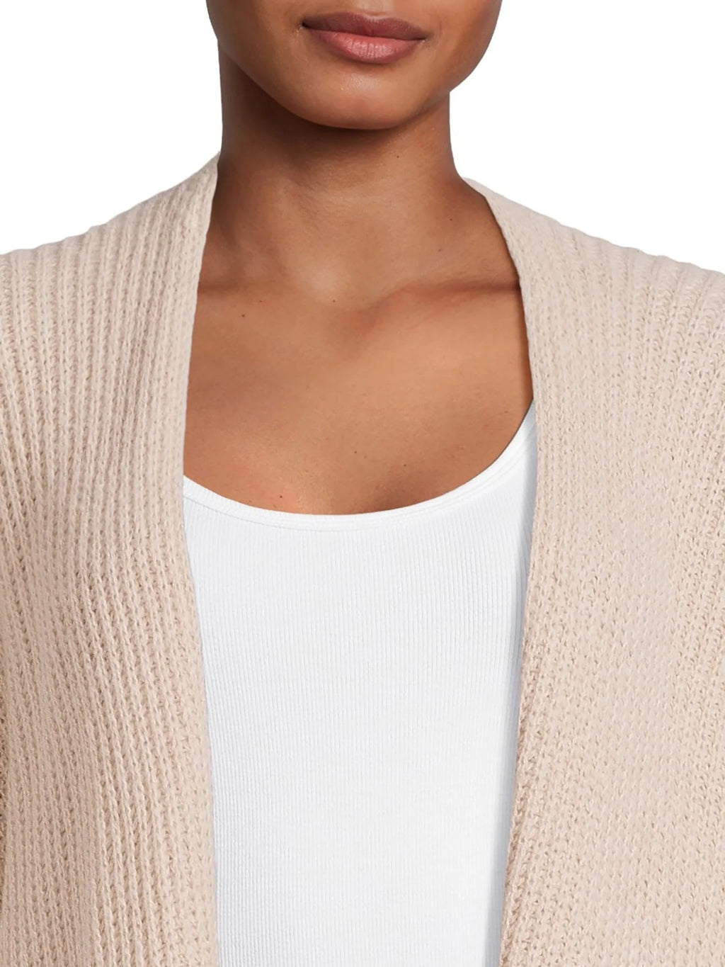 Ribbed Sweater Cape with Pockets K7258