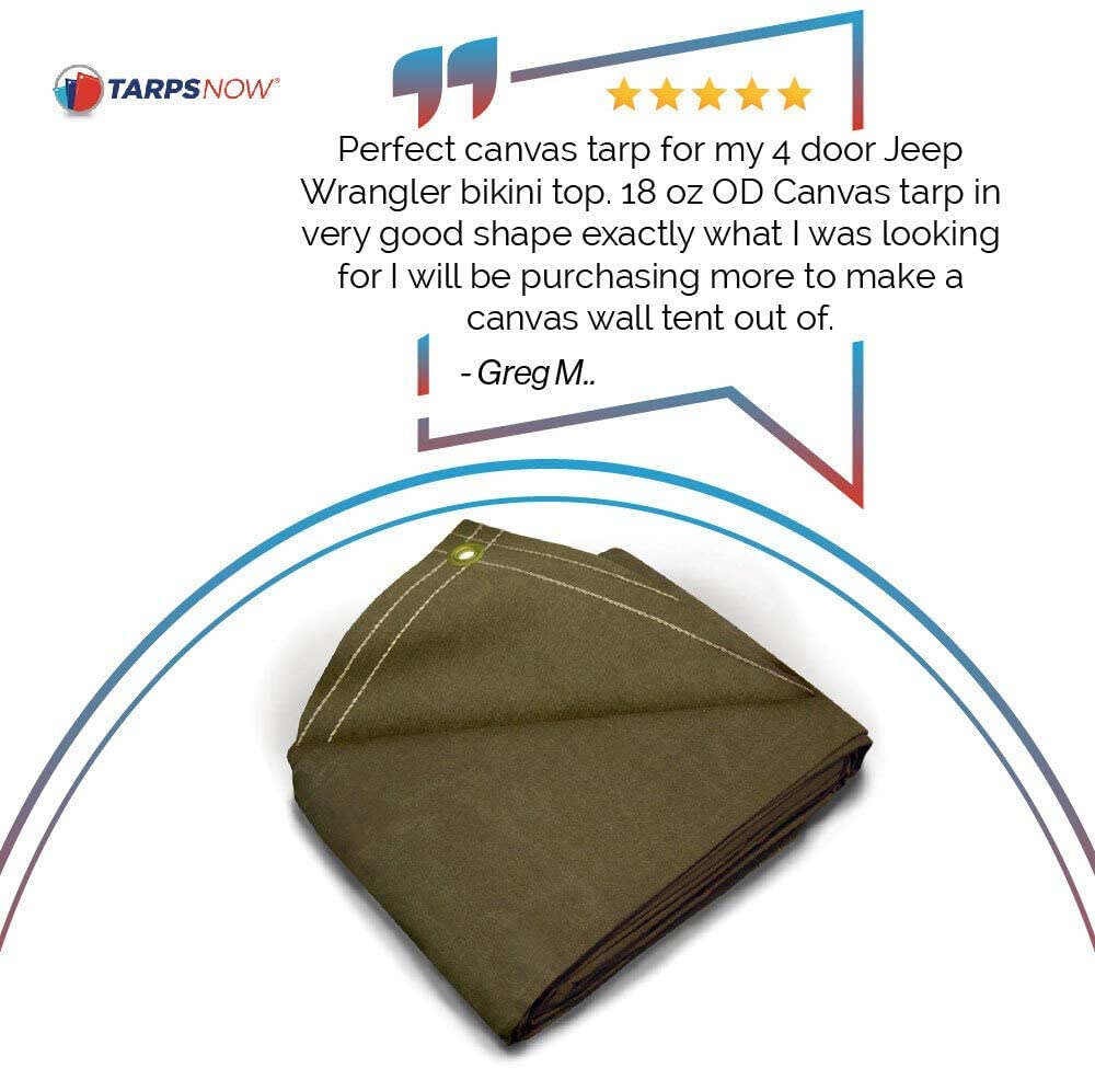 20 Mil Canvas Tarp with Brass Grommet Olive Drab 6'x8' P260812
