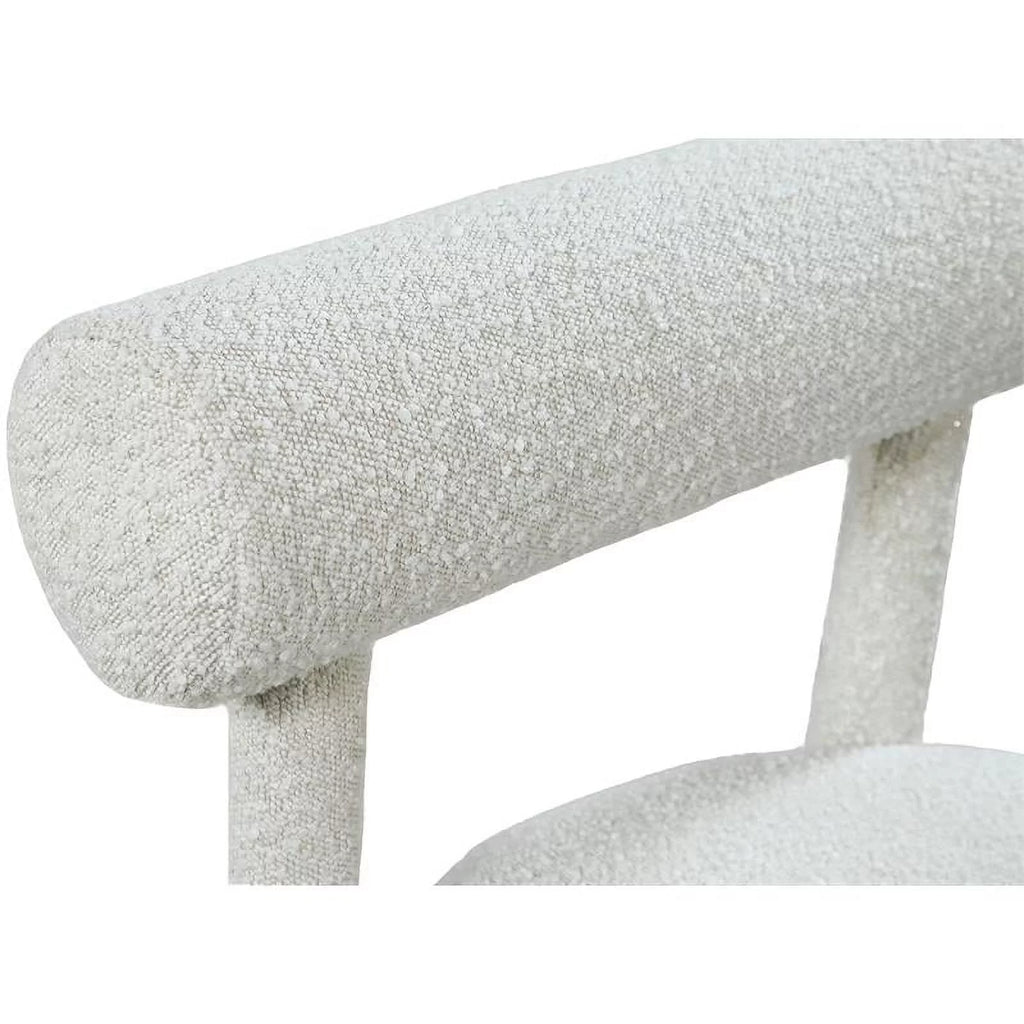 Cream Boucle Fabric Accent Chair J599