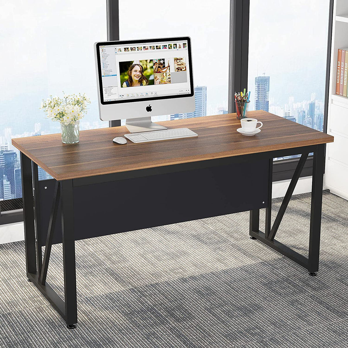 L-Shaped Computer Desk with File Cabinet and Storage Shelves F686