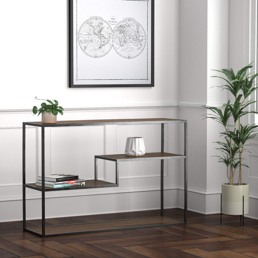 Mid-Century Modern Wood and Metal Bookcase P7318