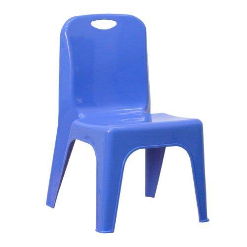 Blue Plastic Stackable School Chair with Carrying Handle C95775