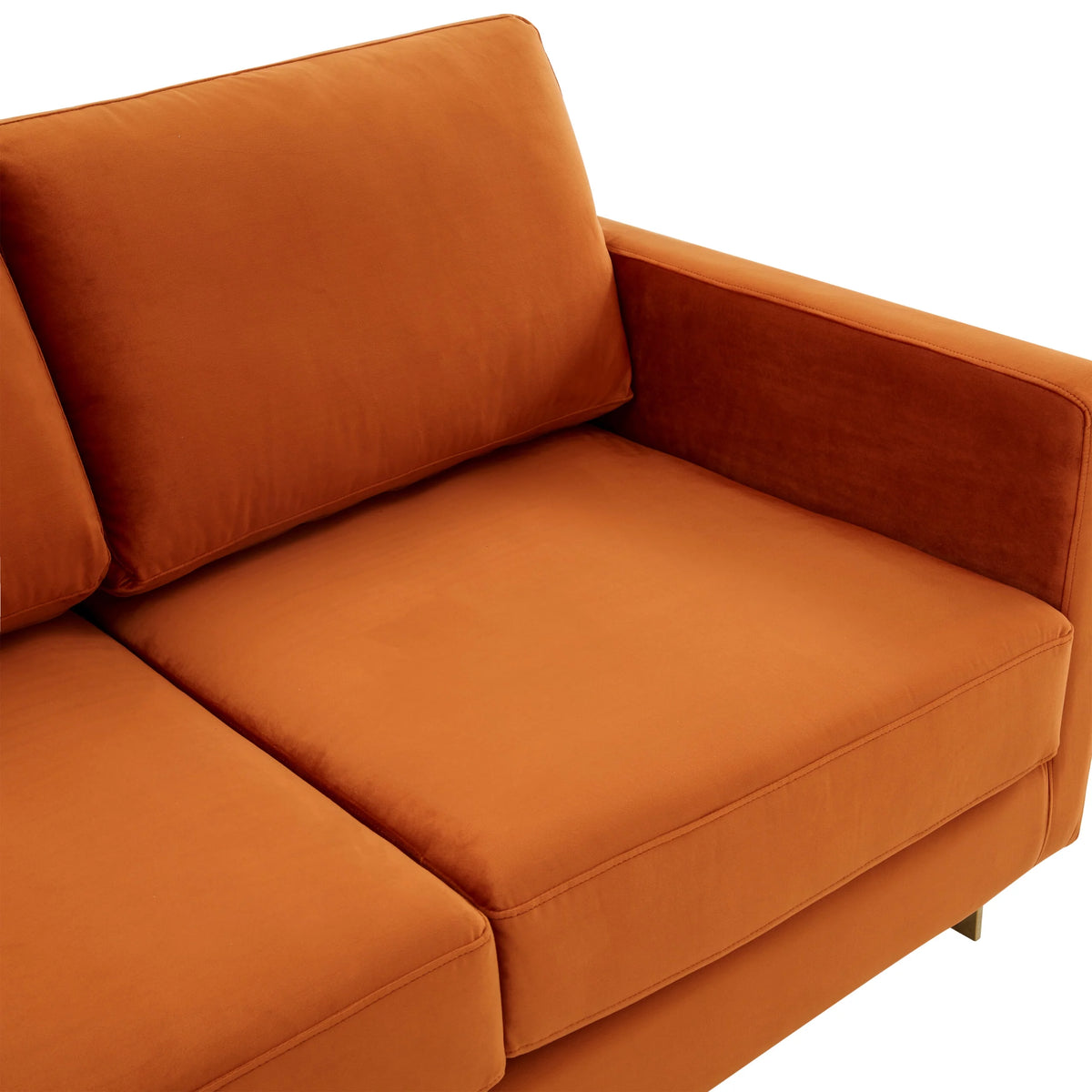 Orange Velvet Upholstered Loveseat Y14675