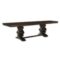 Brown Double Pedestal Dining Table with Removable Leaf F957343