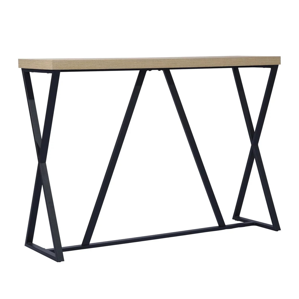 47IN Oak Black Console Table M215216