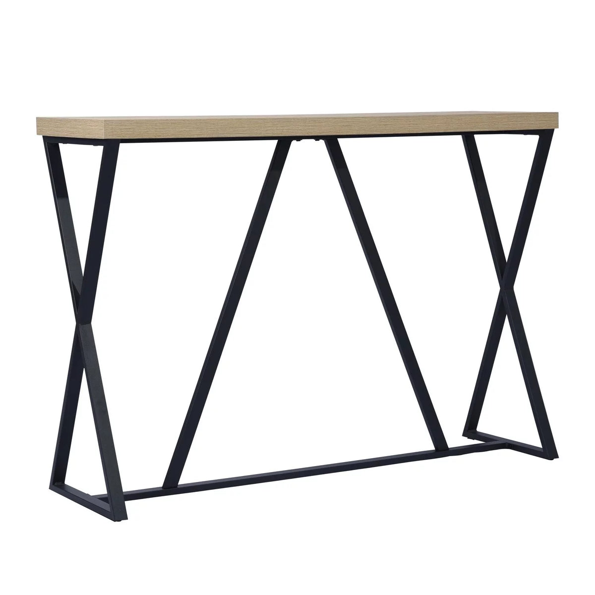 47IN Oak Black Console Table M215216
