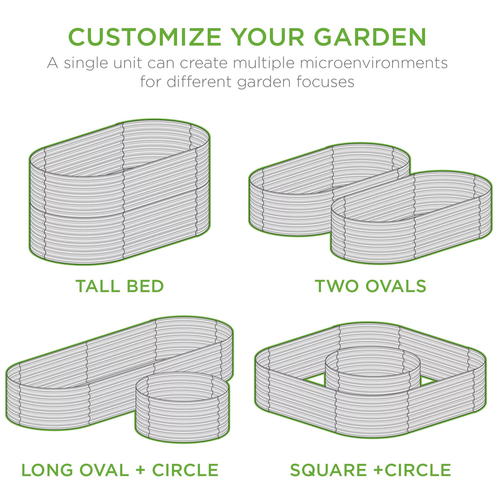 63in Oval Metal Raised Garden Bed E364