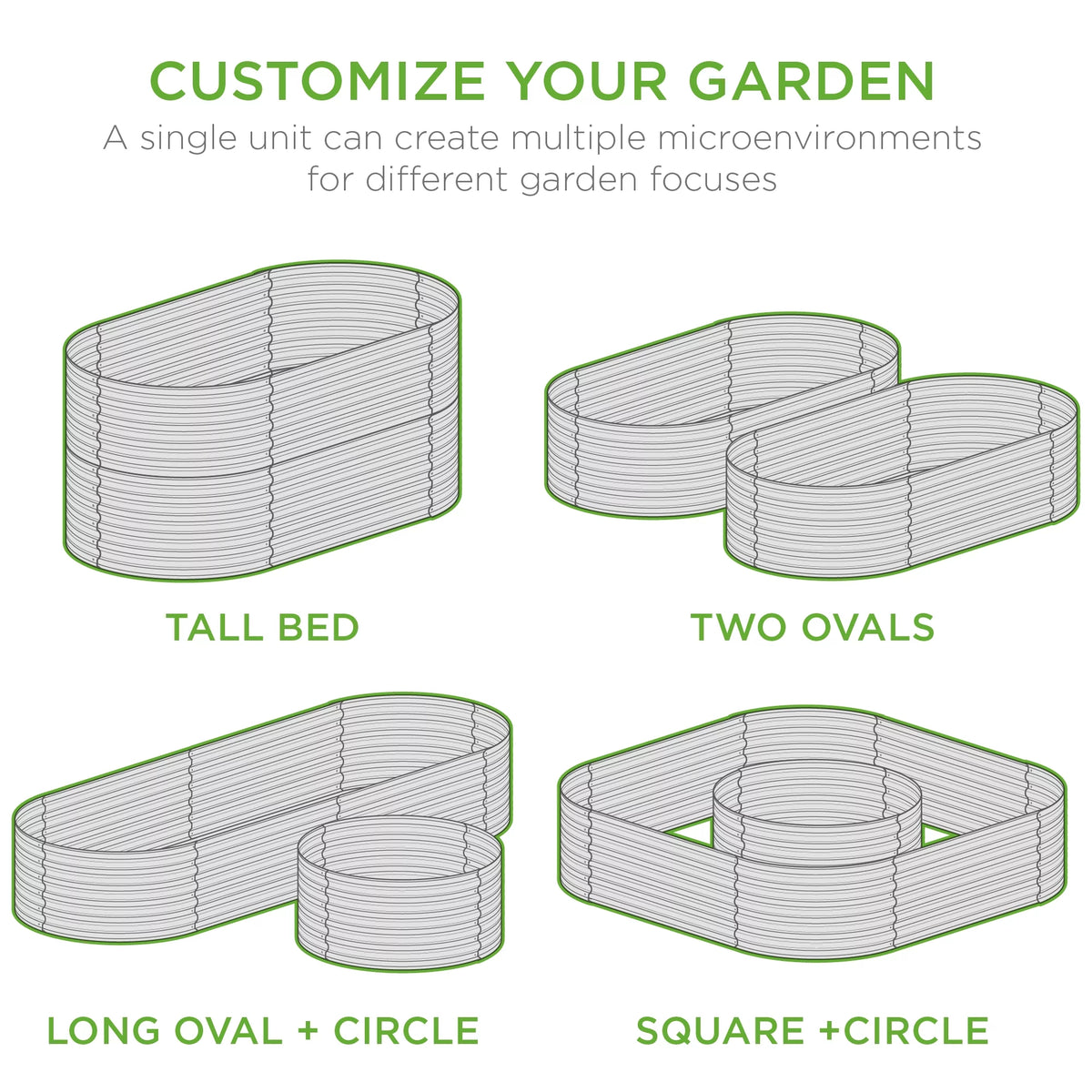 63in Oval Metal Raised Garden Bed E364