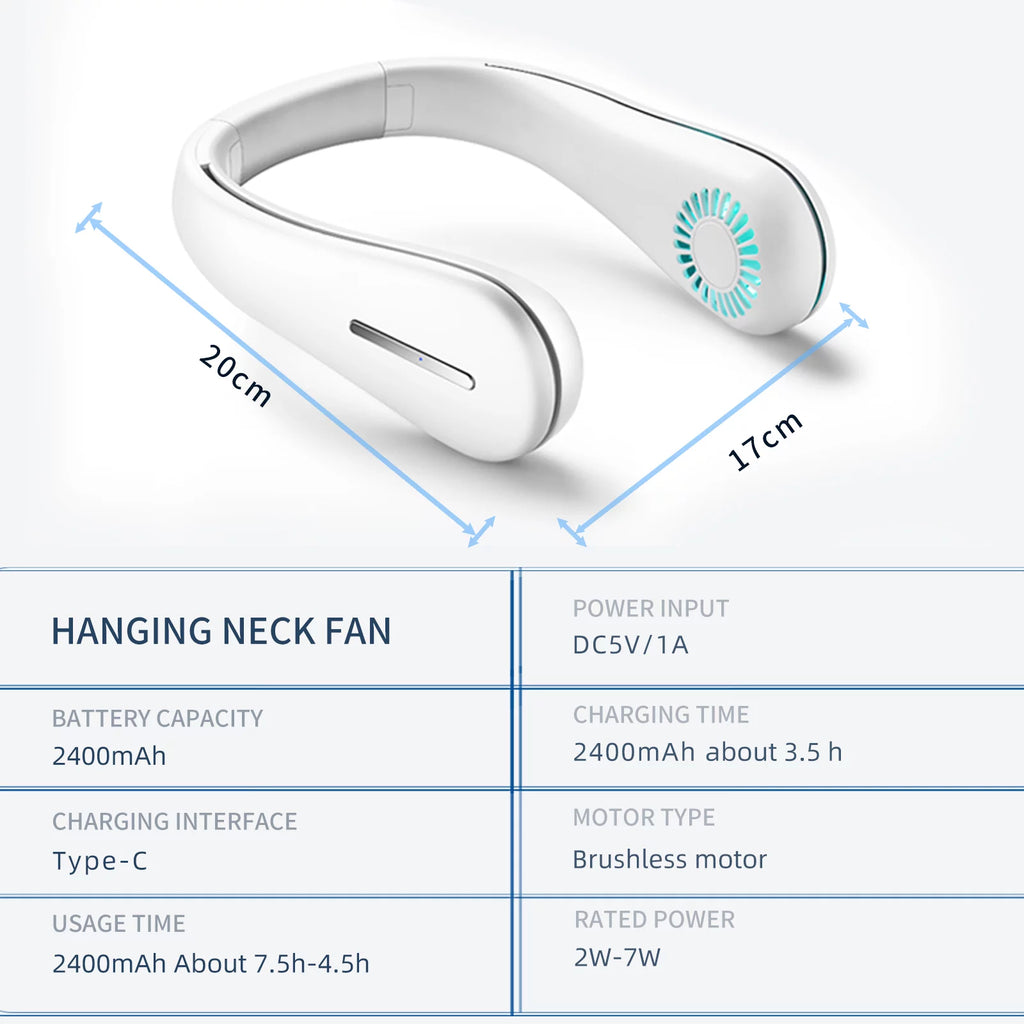 Portable Bladeless Neck Fan with 3 Speeds E68869