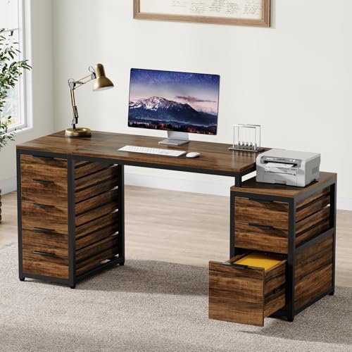 63" Computer Desk with 8 Drawers P38584