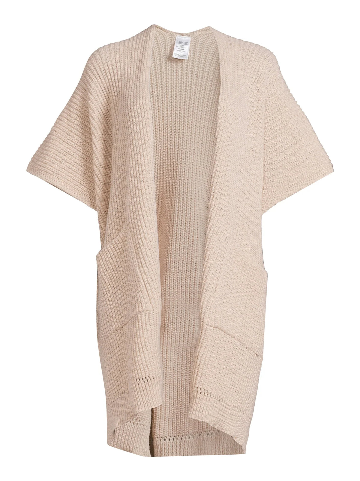 Ribbed Sweater Cape with Pockets K7258