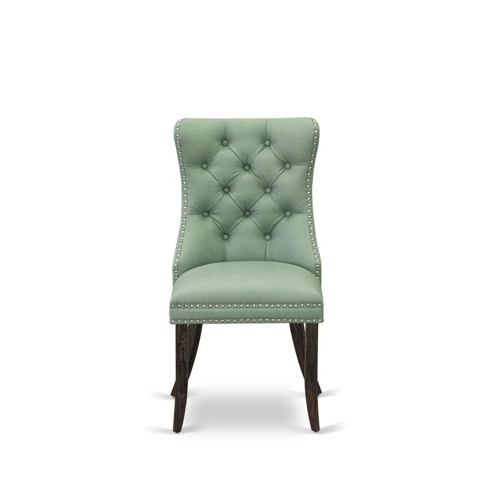 Willow Green faux leather Padded Dining Chairs, Set of 2 M54043