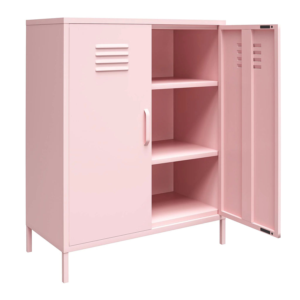 2 Door Metal Locker Style Storage Accent Cabinet J83849
