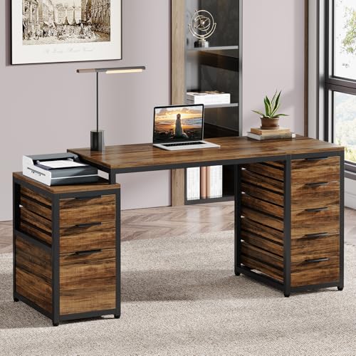 63" Computer Desk with 8 Drawers P38584