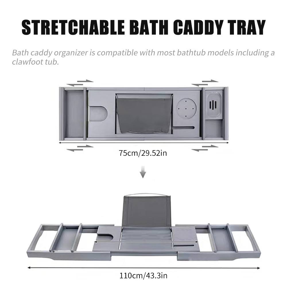 Bamboo Bathtub Caddy Tray Organizer S40257