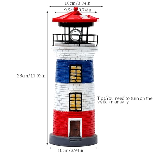 11" Rotating LED Solar Lighthouse M503