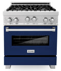 30 in. Gas Burner/Gas Oven Stainless with Blue Gloss Door Q75373