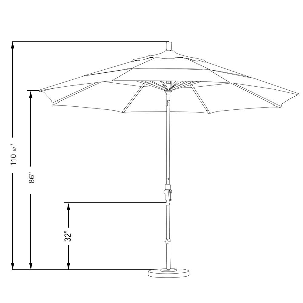 11' Aluminum Market Umbrella with Double Wind Vent K690