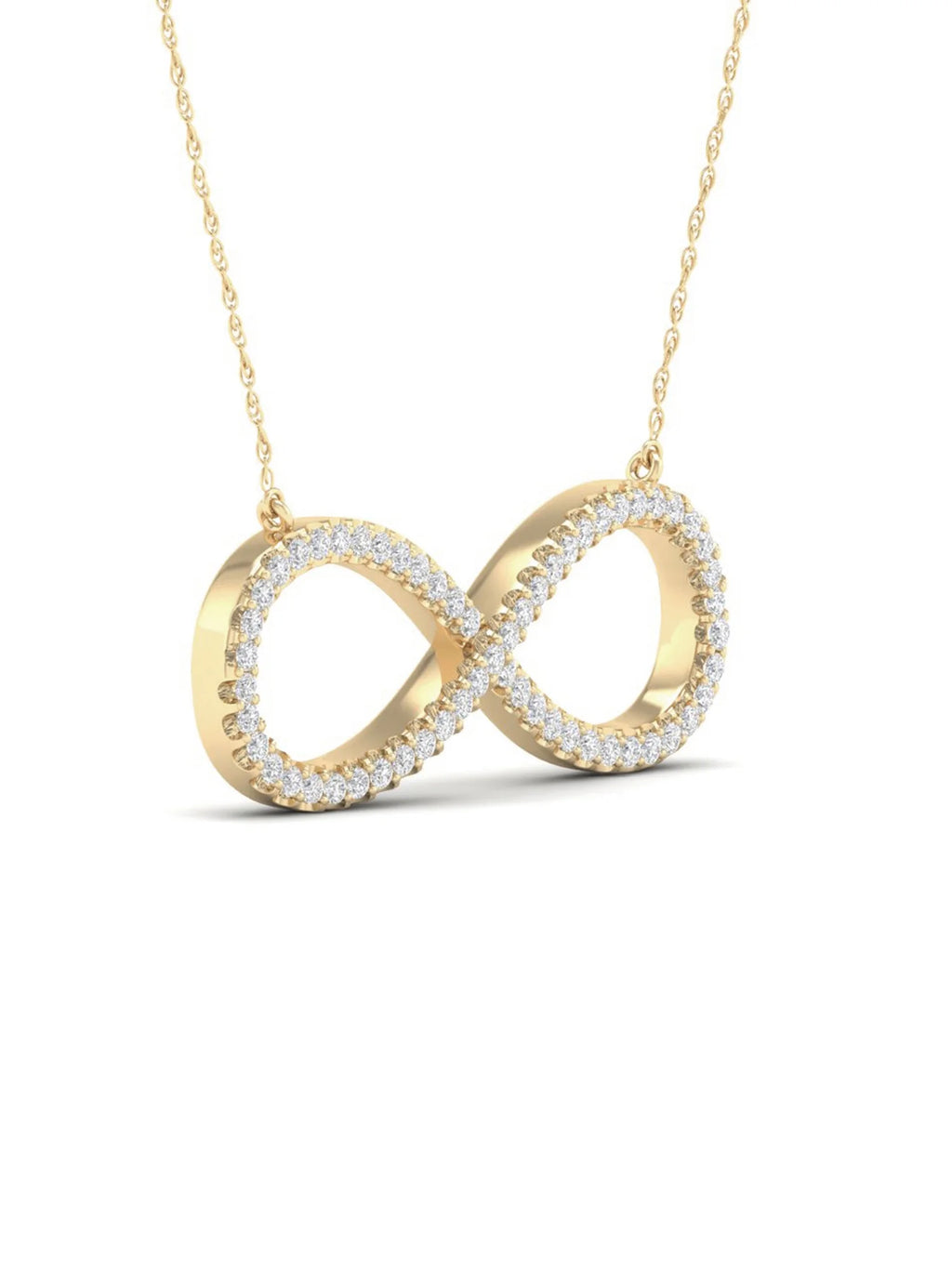 10K Yellow Gold Diamond Infinity Loop Necklace X832859