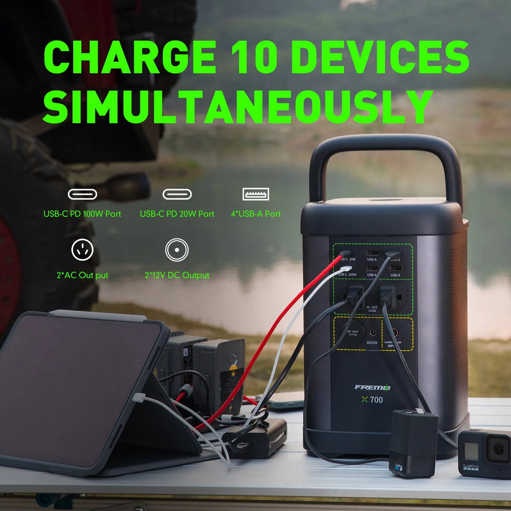 Portable Power Station 662Wh LiFePo4 Battery Solar Generator F751787
