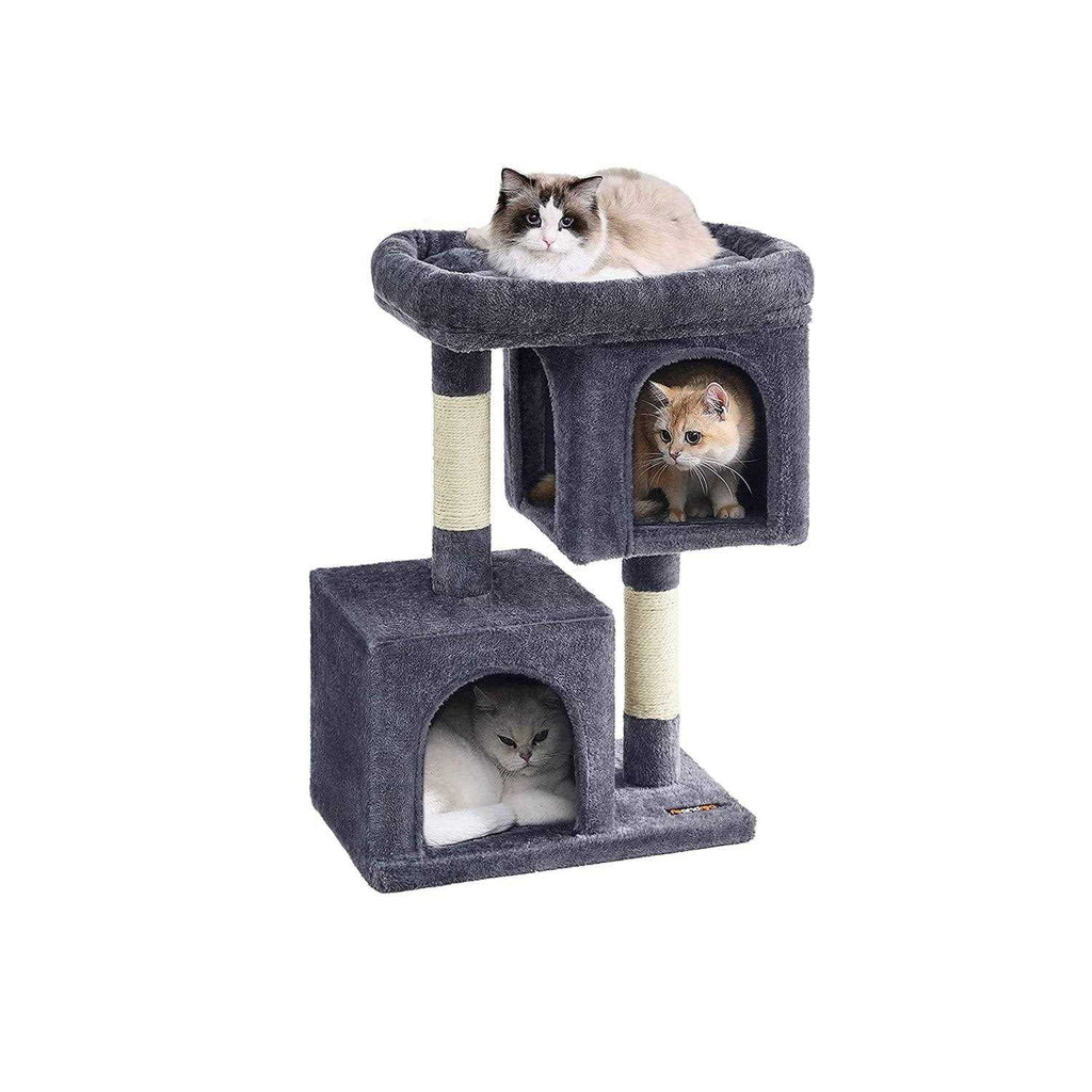 Cat Tree with Sisal-Covered Scratching Posts and 2 Plush Condos T42035