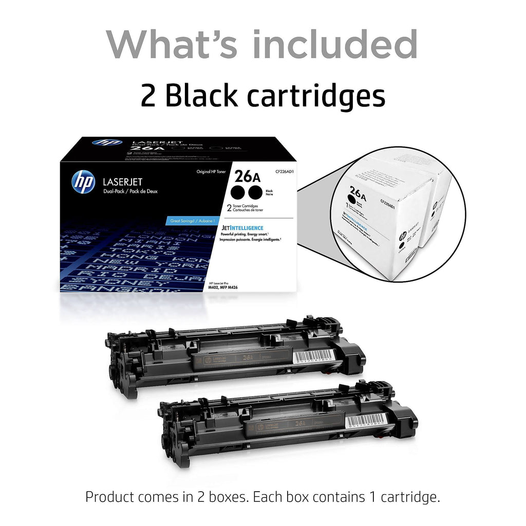 HP 26A Black Toner Cartridge 2-Pack Z534102