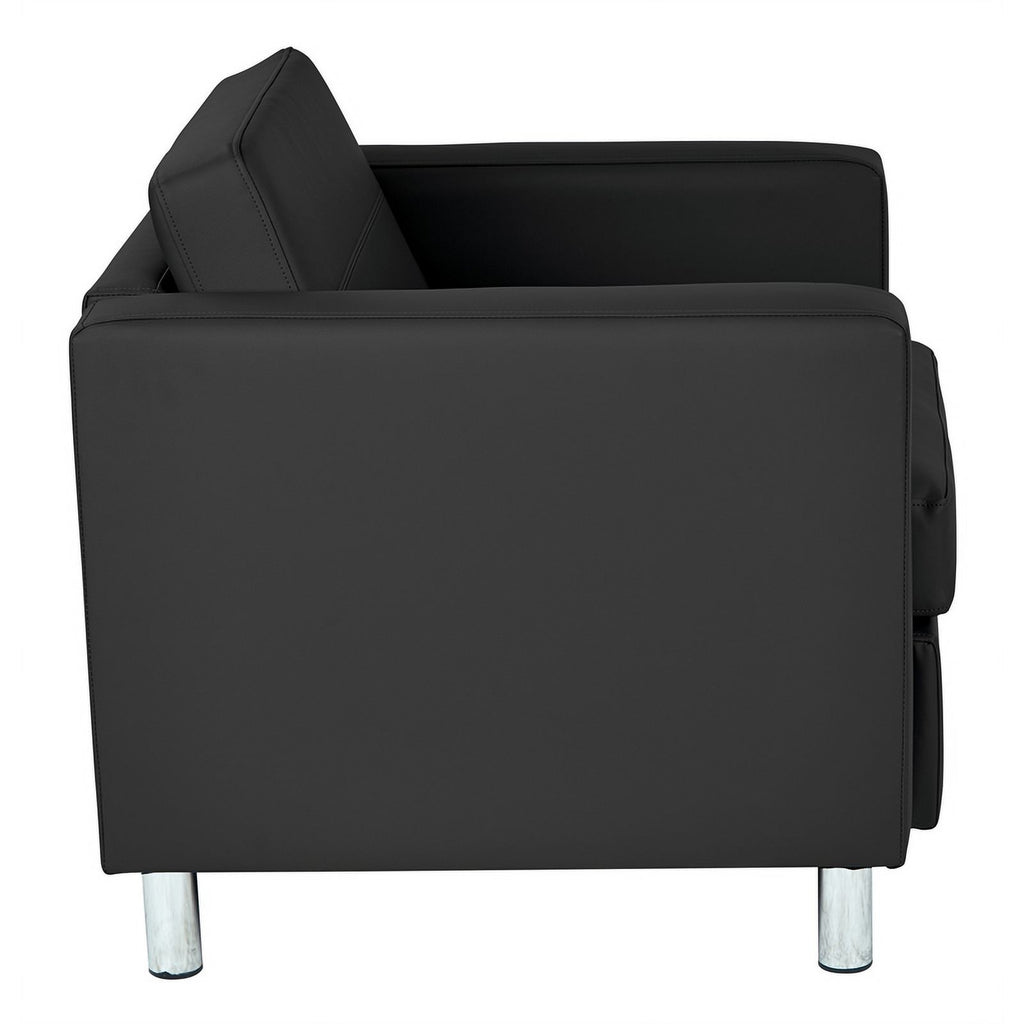 Black Faux Leather Armchair I45996