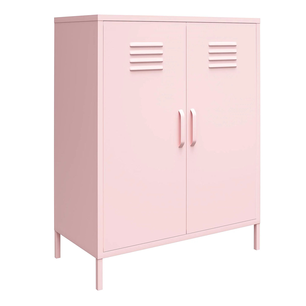 2 Door Metal Locker Style Storage Accent Cabinet J83849