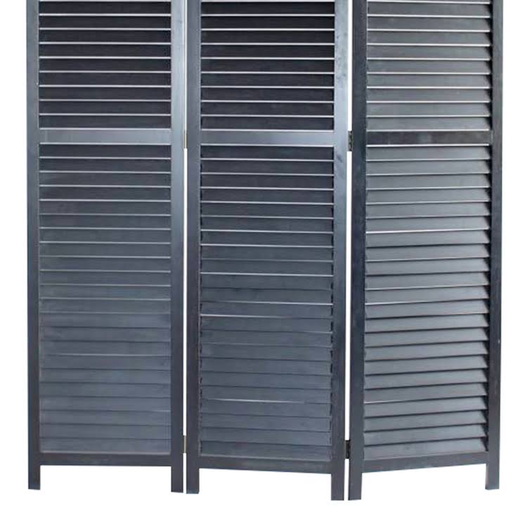 Red Wooden Screen with 3 Panels and Shutter Design G1942