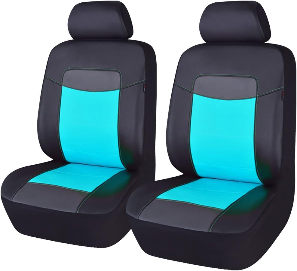 Black Leather Waterproof Car Seat Covers Full Set Q926