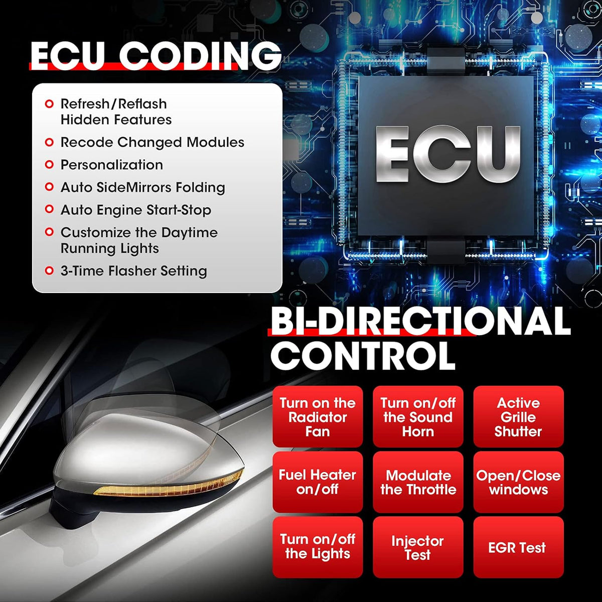 Bidirectional Scan Tool with ECU Coding U742